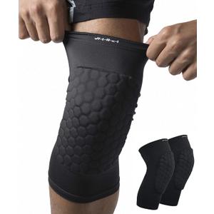 HiRui Knee Pads for Kids Youth Adult, Basketball Baseball Knee Brace Knee Support, Collision Avoidance Kneepad Compression Knee Sleeve for Volleyball Football Cycling Running-1Pair (Black, L)