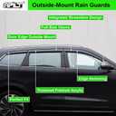 Outside-Mount Window Visors Rain Guards for 2025 2026 Subaru Forester Full-Size Wind Vent Deflectors Car Accessories Dark Smoke 6-Piece Set with Thicker