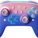 KENNEAS Wireless Controller Compatible with Switch/OLED/Lite, 2 Faceplate/8 Colors LED/850 mAh Battery/6-Axis Gyroscope/Turbo/Programmable Button/Immersive Vibration Motor Pro Controller for Switch(Purple Pink)
