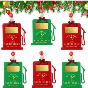 Capoda 6 Pack Christmas Gas Can Gift Card Holder Ornaments, Wooden Money Holders for Gift Cards, Funny Stocking Stuffers, Holiday Party Favors, Xmas Tree Decorations(Red and Green)