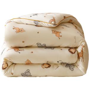 2PCS Toddler Bedding Set, Ultra Soft Marshmallow Fluffy Comforter Bed Sets for Kids Boys Girls Infant, Cute Microfiber Lightweight Machine Washable All Seasons Bedroom (Wildlife Park)
