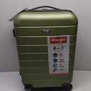 Wrangler Smart Luggage Set with Cup Holder and USB Port, Olive Green, 20-Inch Carry-On
