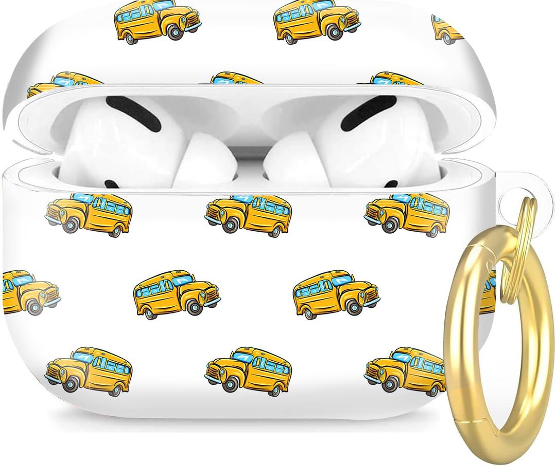 Compatible with Airpod Pro 2nd/1st Generation,Full Protection Cover for Women,Accessories Hard Case Portable & Shockproof for Airpod Pro 2nd Charging Case 2023/2022/2019(School Bus)