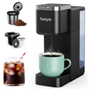 Tastyle Single Serve Coffee Maker, Iced and Hot Coffee Machine for K Cup & Grounds, Compact Design, 40oz Removable Water Reservoir, 6 to 24 Oz Brew Sizes, Fits 7.3" Travel Mug, Gray