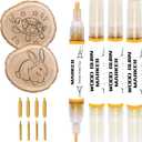 EIGTWEN 4 PCS Wood Burn Marker Pens, Wooden Burning Pens - Ideal for Making Gifts & Handicrafts. Suitable for Beginners (Comes with 8 Nibs)