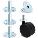 Moxweyeni 4 Pcs Caster Socket Broad Brimmed Hat Sockets for 7/16" Caster Stem Stainless Steel Sleeve Inserts for Piano Furniture Dolly Carts and Musical Equipment Wheels Hardware