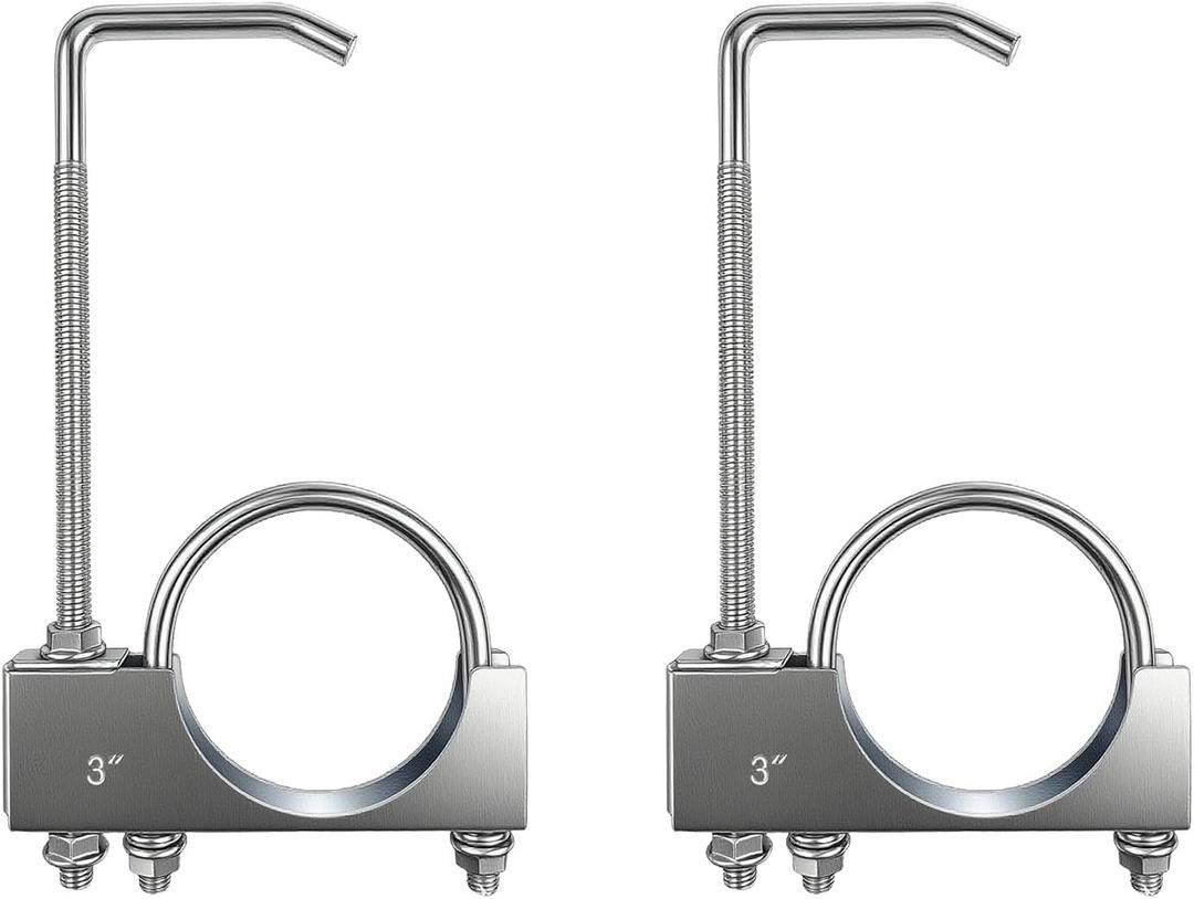Exhaust Clamp with Hanger fit 3 Inch Universal Exhaust Pipe Rear Muffler Hanger Exhaust for Car Truck Exhaust Pipe (2PCS)