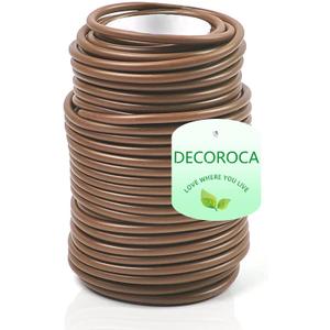 Decoroca Soft Plant Ties for Support - 65.6' Reusable Waterproof Plant Wire, Garden Twist, Office Organization and Decoration Binding1pc/Brown