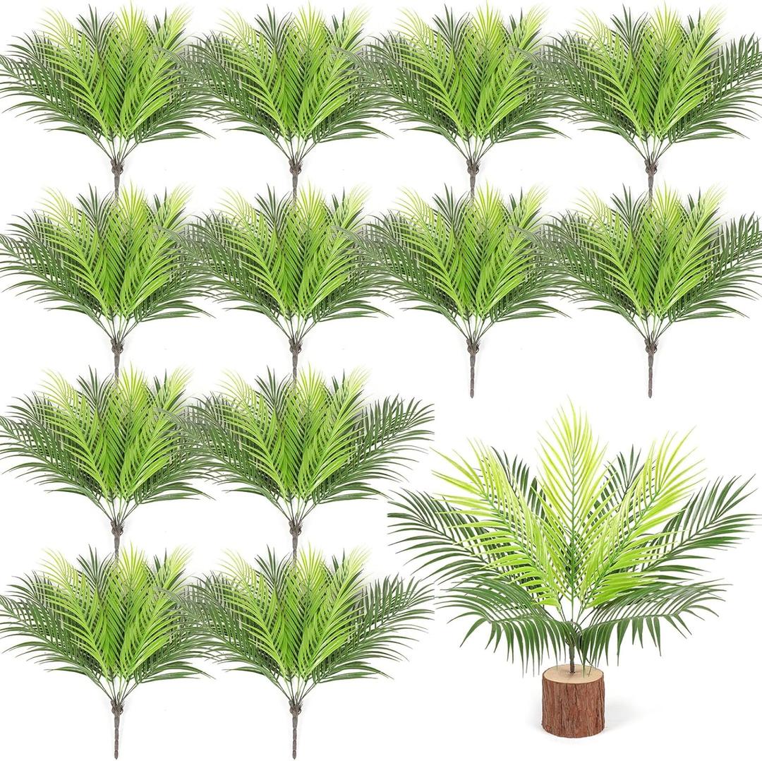 Giegxin Artificial Palm Plants Leaves Imitation Fake Palm Tree Leaves Decor Greenery Faux Tropical Faux Plants Fronds for Palms Sunday Garden Hawaiian Party Jungle Party Decor(12 Pieces)