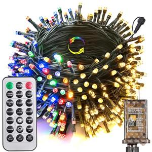 Joomer Color Changing Christmas Lights, 66FT 200 LED String Lights with Remote Timer Dimmable Connectable Fairy String Outdoor Waterproof for Christmas Decoration (Warm White to Multicolor)