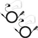 Walkie Talkie Earpiece with Mic PTT 1 Pin 2.5mm Covert Acoustic Tube Headset for Cobra Talkabout CXT195 CX112 ACXT1035r ACXT145 ACXT545 PX655 RX385 RX685 Two-Way Radio Accessories, (2 Pack)