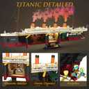 Zylvoxia Titanic Building Set, 2288 Pcs Titanic Big Ship Model Block Set with Glacier and Glowing Light Strip, Giant Ship Building Model Set for Adults and Kids