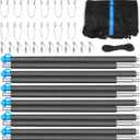 14FT Trampoline Enclosure Net with Universal Trampoline Replacement Enclosure Poles and Hardware (Only fit for 14FT Trampoline with 6 Poles)