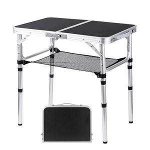 YihuiKo Folding Camping Table, Adjustable Height Folding Table, Portable Aluminum Small Folding Table with Carry Handle for Picnic, BBQ, Indoor, Office
