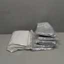 Newwiee 12 Pack Round Plastic Tablecloth 84 Inch with Glitter Sequin Table Runner 12 x 108 Inch Disposable Waterproof Tablecloth for Parties Wedding Baby Shower(Silver, White)