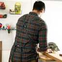 Texas Canvas Wares Waxed Canvas Heavy Duty Work Apron With Pockets - Deluxe Edition - with Quick Release Buckle Adjustable up to XXL for Men and Women (Grey Deluxe Edition) (L)