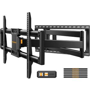 Perlegear Long Arm Full Motion TV Wall Mount for 4297 Inch TVs up to 150 lbs, Pre-Assembled TV Mount with Full Swivel, Tilt and Extension, Fits 8/12/16/24 Wood Studs, Max VESA 800x400mm, PGXLF02