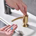 Kitchen Sink Soap Dispenser, Built in Countertop Dispenser with ABS Pump, Under Counter Refillable Bottle for Dish Soap and Hand Lotion, Brushed Gold