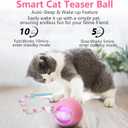 2Packs Interactive Cat Toys for Indoor Cats, Interactive Cat Ball Toy with Elastic Mesh Tail, Automatic Cat/Kitten Toys with Chirping & Motion Activate, Cat Toys for Bored Indoor (Pink+Yellow)