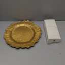 Nitial 100 Pcs/50 Set Reef Charger Plate Set Bulk 13 Plastic Charger Plates 50 Ruffled Rim with 50 Paper Napkins Disposable Guest Towels for Table Setting Wedding Party(Gold)