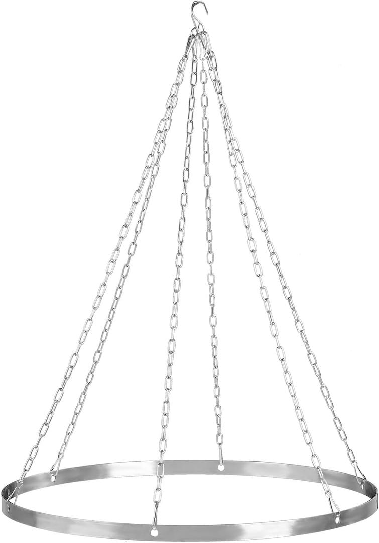 24 Inches Silver Metallic Ceiling Drapes Hanging Kit for 6 Panels Wedding Drapes Decorations Canopy Hoop Metal Hardware Kit