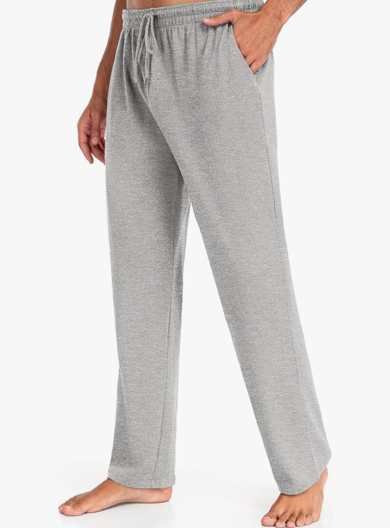 COOFANDY Men Cotton Yoga Pants Casual Sweatpants Jogger Open Bottom Lounge Pants with Pockets Size XL