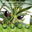 7FT Artificial Olive Tree for Indoor Decor – Large Realistic Silk Olive Tree with Lush Branches & Olive Fruits, Weighted Anti-Tip Base, Low Maintenance for Home, Office & Commercial Spaces