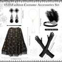 6 Pcs 1920s Flapper Costume Accessories Set for Women Fringed Poncho Flapper Shawl Outfits