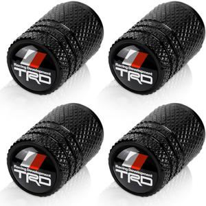 2 x Tire Valve Stem Caps for Toyota TRD Metal Car Wheel Air caps Auto Valve Stem Caps Accessories 4 Pcs Black