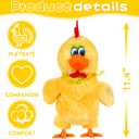 dgdgcool Easter Toys Egg Laying Chicken Toy Electric Chicken Stuffed Animal Dancing Stuffed Plush Toy with Music
