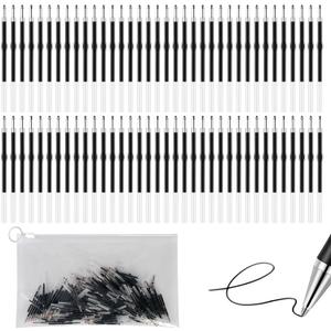 200Pcs Beadable Pens Refills - 1.0mm Ballpoint Pens Supplies - Black Ink (2.44 Inch)