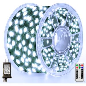 Christmas Lights 1200 LED 394 FT, IP67 Waterproof Christmastree Lights with 8 Modes, Remote Control 3 Timers & Memory Function Xmas Decorations for House and Holiday (Cool White)