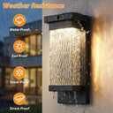 2 Pack Motion Sensor LED Outdoor Lights, 15" Dusk to Dawn Exterior Lighting Fixtures with Attractive Glass, Large Modern Black Outside Sconces Lights Porch for House, Front Door, Garage