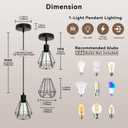 LTBLIGHT 2-Pack Industrial Pendant Light Fixtures, Black Hanging Ceiling Light with Adjustable Height Cord, Modern Pendant Lamps for Kitchen Hallway Bedroom Corridor, E26 Base(Bulbs Not Included)