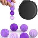 Silicone Magnetic Fidget Balls for Adults - 6PCS Stress Relief Sensory Toys for Anxiety & ADHD, Quiet Office Desk Toys, Ideal Gift for Men & Women (Textured BallsPurple)