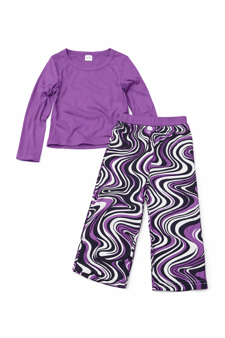 Kids Toddler Girl Clothes Ruched Drawstring Long Sleeve Top and Girls Flared Pants 2Pcs Girls Outfits Size 6-7Y