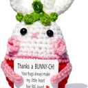 Dyceeyisi Positive Crochet Animals, Mini Funny Bunny, Thank You Gifts for Fathers Women Men Mom Dad Family Teachers Friends, Appreciation Gifts for Coworkers, Thanksgiving Decorations, Graduation, Pack Of 3