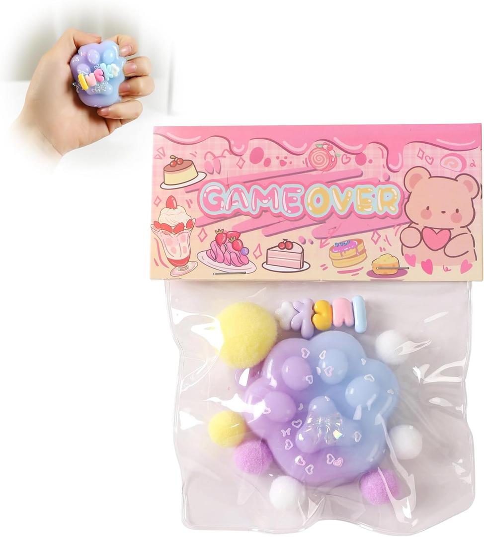 2 x Taba Squishy Cat Paw Squeeze Toys,Sensory Fidget Toy for Your Best Mellow and Chill,Party Favors, Birthday Gift, Squishy Toys for Adults (Blue Purple Gradient)