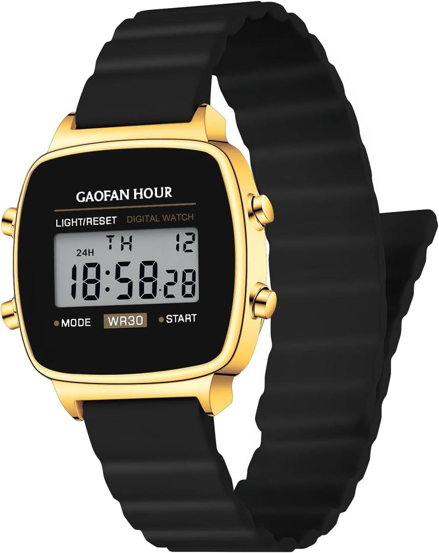Waterproof Women's Digital Sports Watches with Alarm Calendar Stopwatch Chronograph Classic Square Case