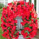 HyeFlora Bougainvillea Artificial Hanging Flowers Plants for Outdoors Decoration, 2pcs Red Fake Flowers Silk Bougainvillea Vines Realistic UV Resistant Faux Flowers for Outside Planters Porch Patio