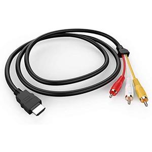 HDMI to RCA Cable, 1080P 5ft/1.5m HDMI Male to 3-RCA Video Audio AV Cable Connector Adapter Transmitter for TV HDTV DVD(NO Signal Conversion Function)