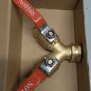 Hose Splitter 2 Way Heavy Duty Brass Garden Hose Splitter with 304 Stainless Steel Long Handle Outdoor Full Flow Hose Splitter Connector,Y Valve 3/4 Inch GHT Thread