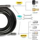Pressure Washer Drain Jetter Sewer Jetter Kit for Pressure Washer 100ft 1/4 Inch NPT Hose Nozzles and Adapter 5800PSI Clears Clogs in Pipes & Sewer Lines