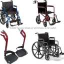 Wheelchair Footrest, Wheelchair Replacement Part with Heel Ring for Standard Wheelchairs(Blue)