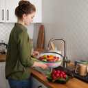 Large Microwave Splatter Cover & Silicone Mat,12 Inchs Vented Collapsible Guard dish Plate lid & Round Kitchen mat for food