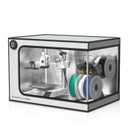 3D Printer Enclosure for Bambu Lab A1 Mini Combo, Stainless Steel Frame Enclosure with LED Light, Fireproof Dustproof Noise Reduction Constant Temperature 3D Printer Cover, 735x495x495MM