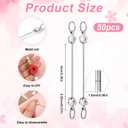 50pcs Blank Beadable Keychain Bars, Flower Shaped Bead Keychain Charms Detachable Key Chain Making Accessories for DIY Craft Project Pendant