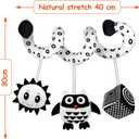 SAMMAS Baby Spiral Hanging Stroller and Car Seat Toys for Babies 0-6 Months Newborn Plush Activity Toys for Bed Bassinet Crib Baby Carrier Gifts (owl)