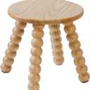 Solid Wooden Step Stool for Kids Adults, 10 inch Short Chair Perfect Matched Sensory Table, Sturdy and Versatile Foot Stool for Bathroom, Kitchen, Bedroom, Plant Stand Natural (1, Burlywood)