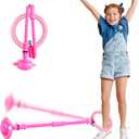 Skip Ball - Foldable Colorful Flash Wheel Indoor Outdoor Game Fitness Toys for Kids, Cool Kids Toys Christmas Birthday Gifts for Girls Boys Age 6 7 8 9 10+ Year Old (Pink)